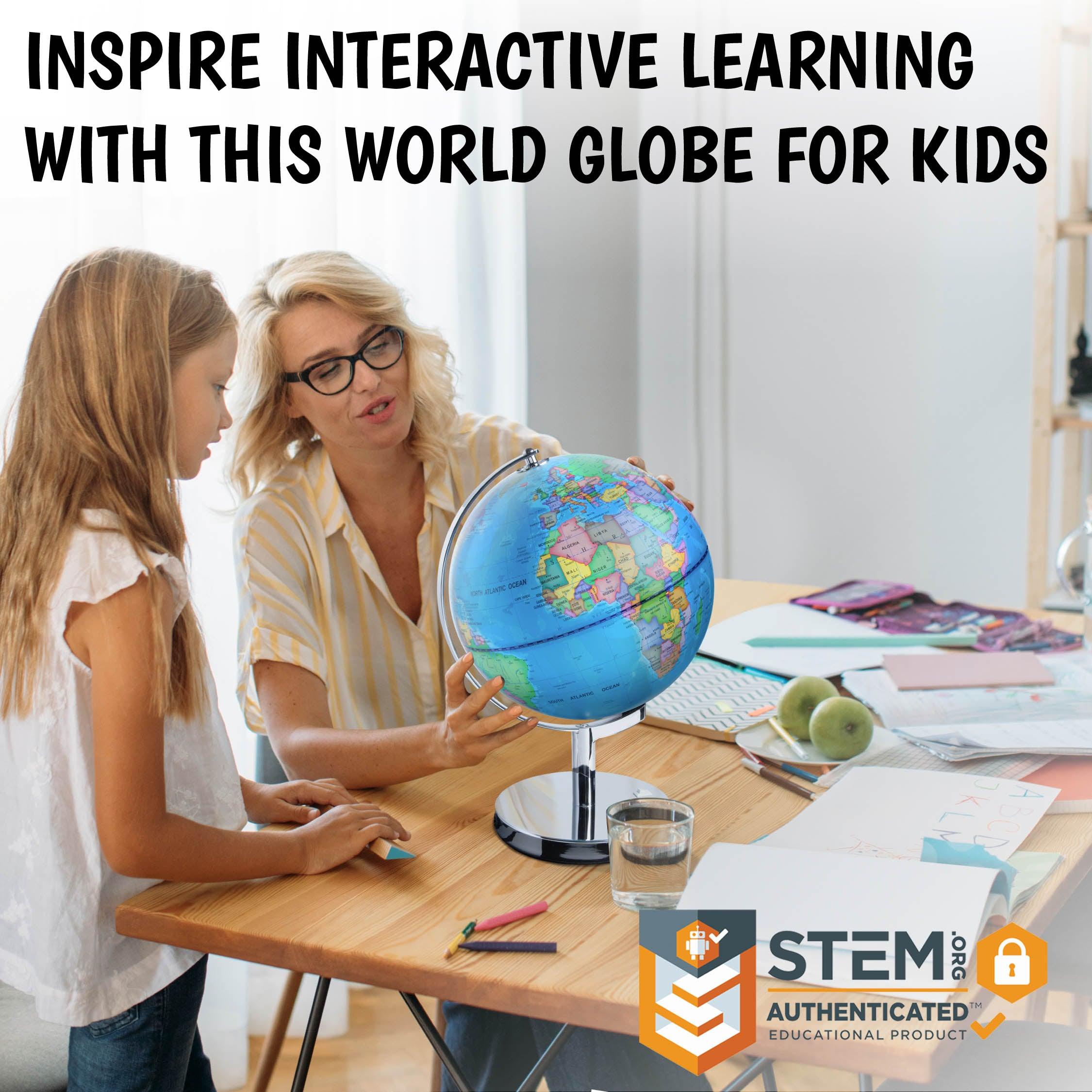 USA Toyz Illuminated Globe for Kids Learning - 9" Diameter