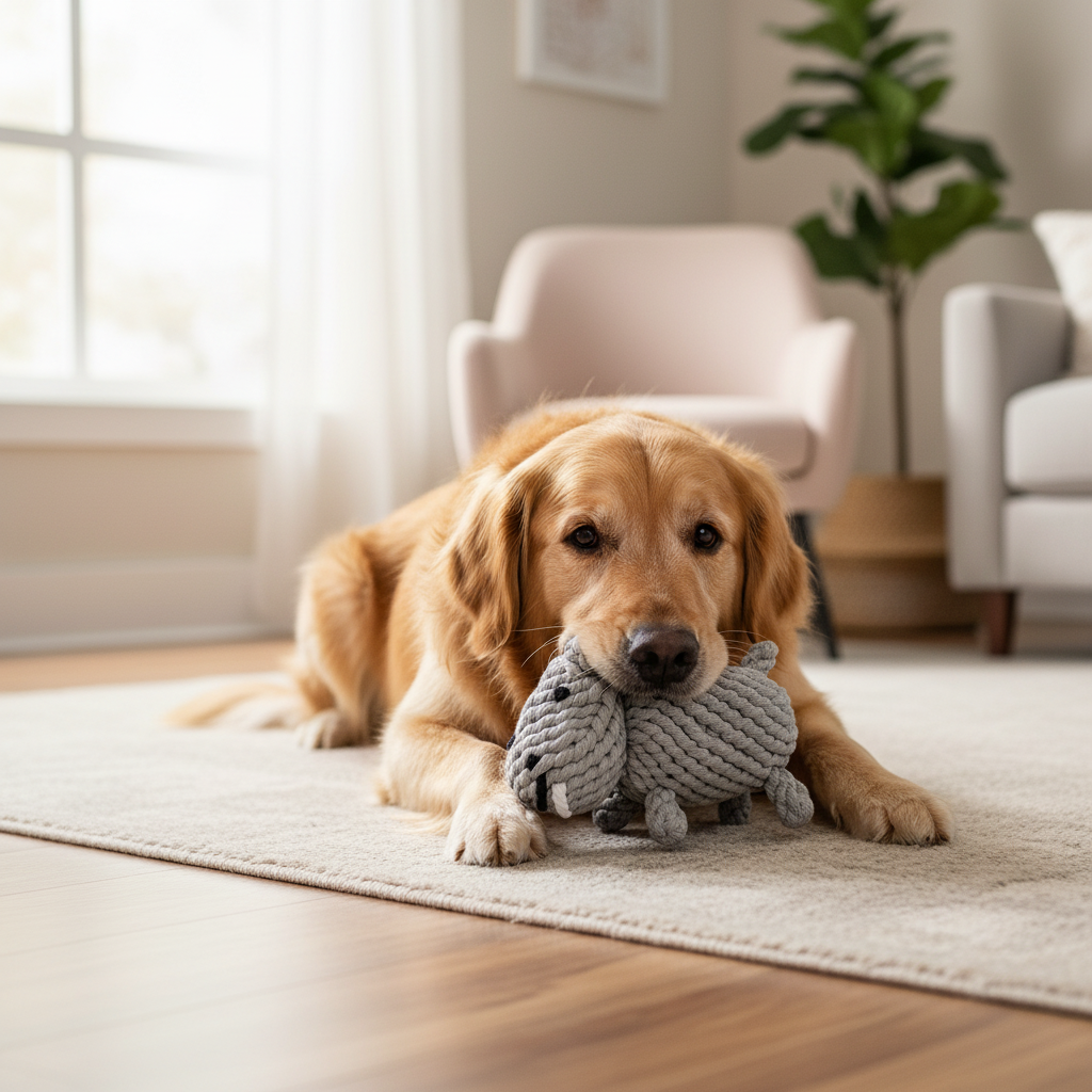 Large Gray Hippo Dog Rope Toys