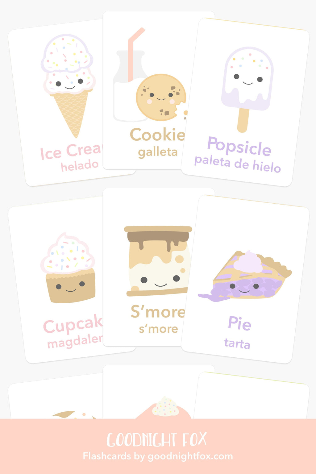Sweet Treats Flashcards for Toddlers | Kids Food Learning Cards | Preschool Gift