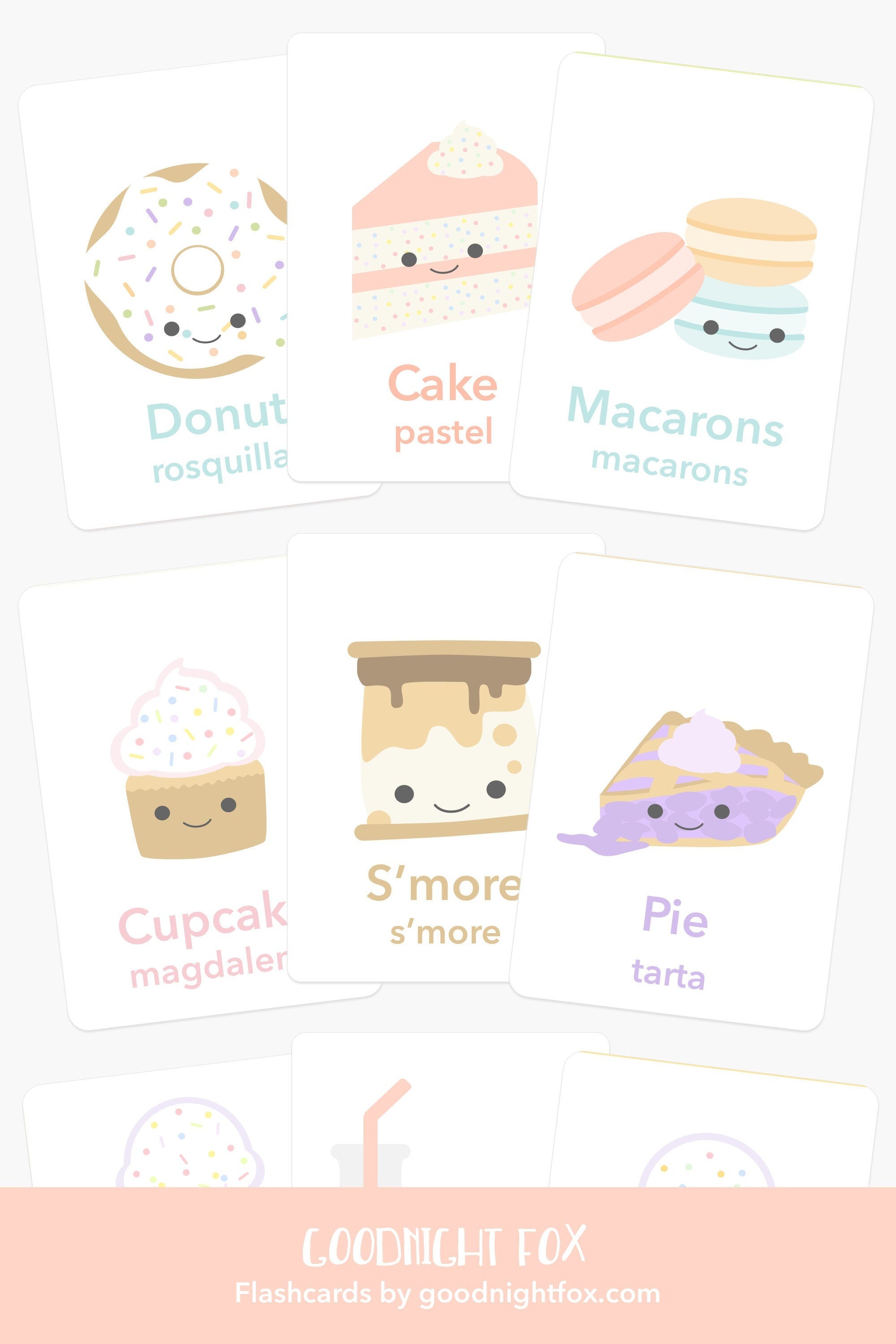 Sweet Treats Flashcards for Toddlers | Kids Food Learning Cards | Preschool Gift