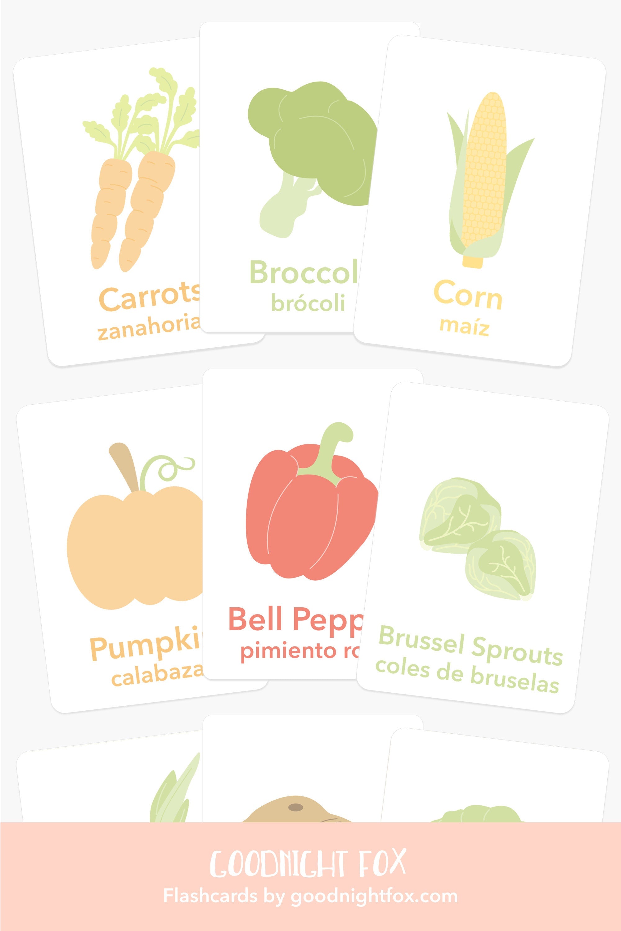 Vegetable Flashcards for Toddlers | Kids Food Learning Cards | Preschool Garden Activity
