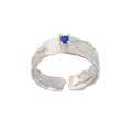 Band Ring: Nature-Inspired Citrus Bark Texture - Recycled Sterling Silver