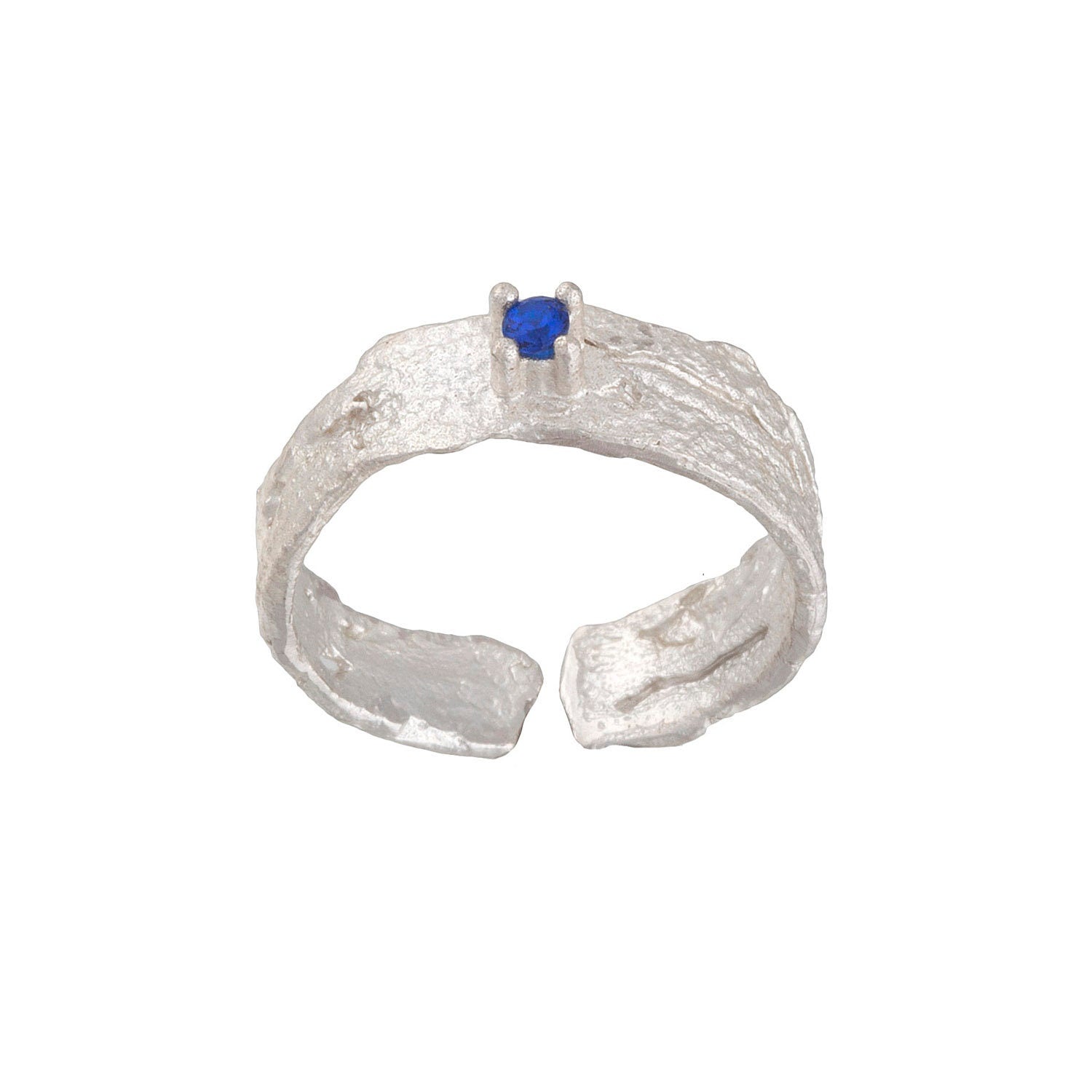 Band Ring: Nature-Inspired Citrus Bark Texture - Recycled Sterling Silver