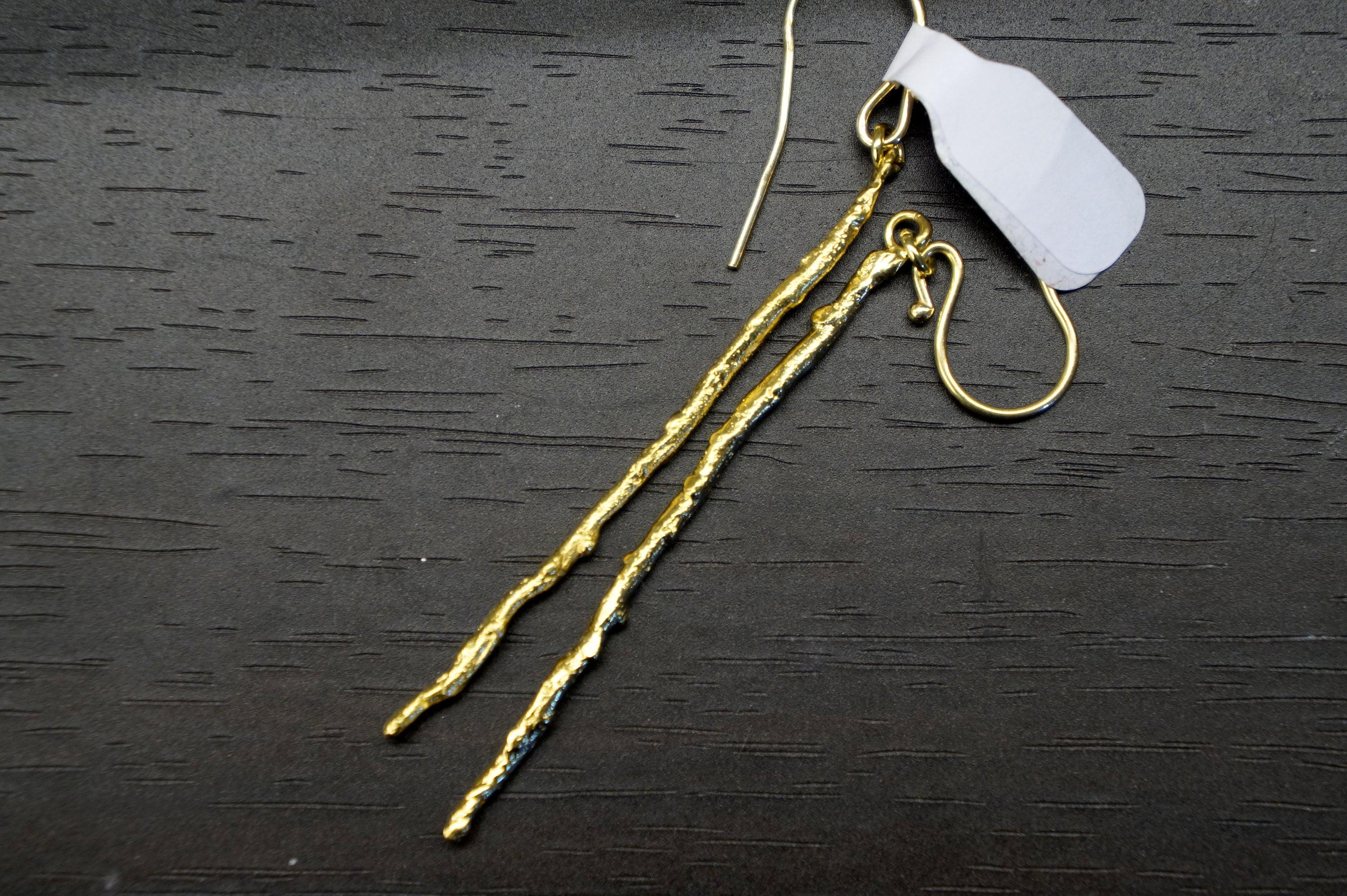 Olive Branch Earrings: Handmade Sterling Silver (Long, Thin Design)