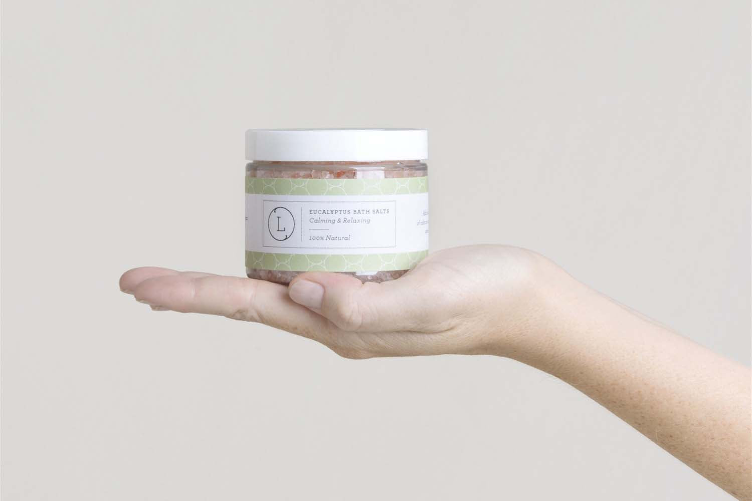 CBD Natural Eucalyptus Bath Salts with CBD, Calming and relaxing (THC free)-3