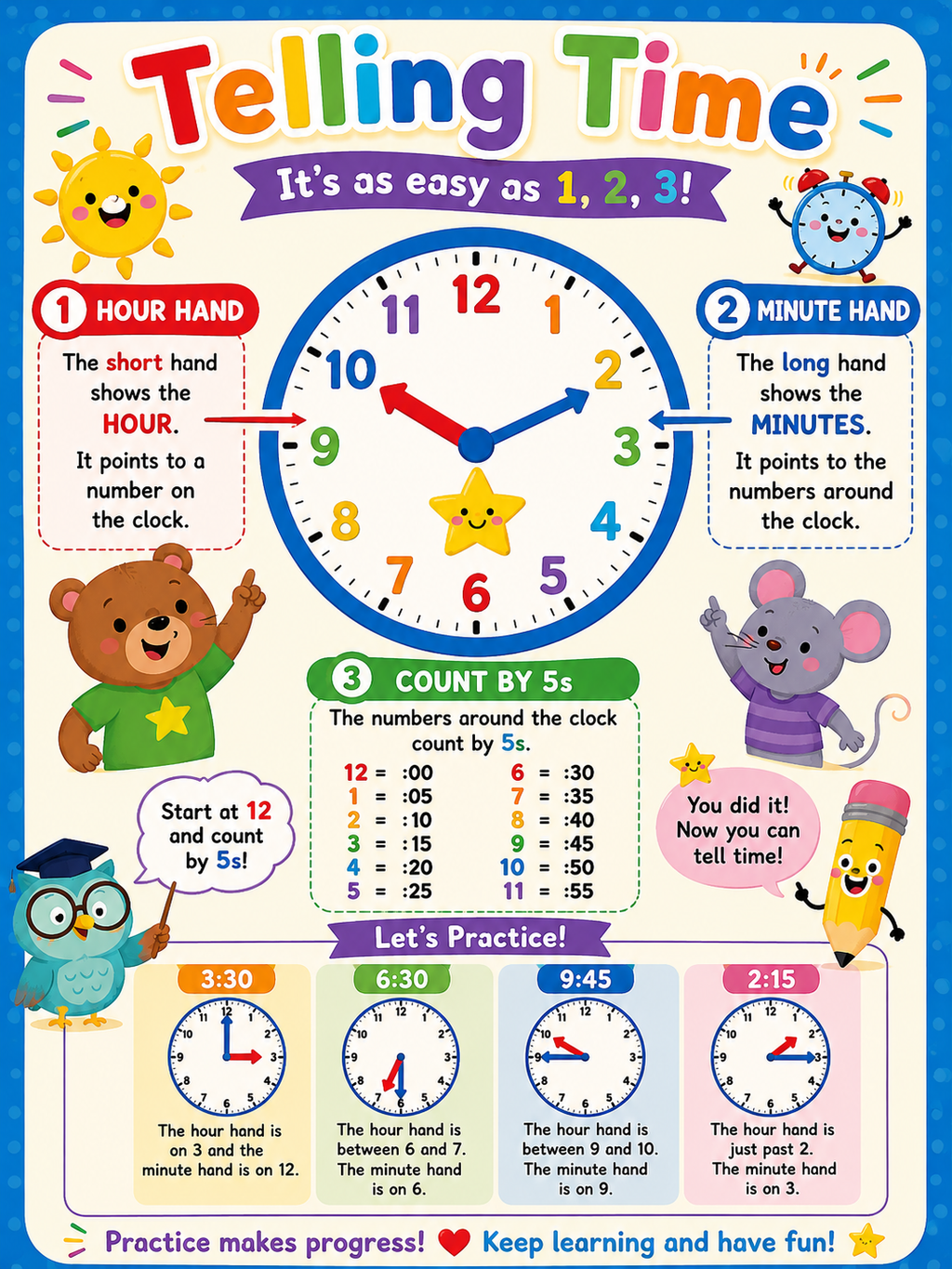 TIME TELLING TEACHING TOOL FOR KIDS