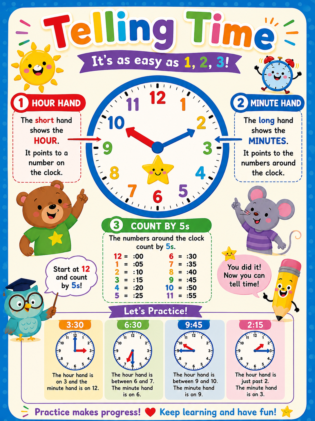 TIME TELLING TEACHING TOOL FOR KIDS